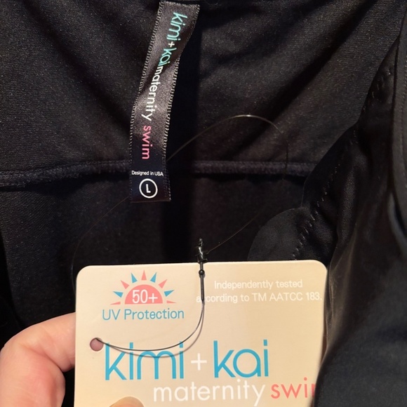 Kimi & Kai Maternity Kimber UPF 50+ One Piece Swimsuit in Black Large NWT - Picture 4 of 6